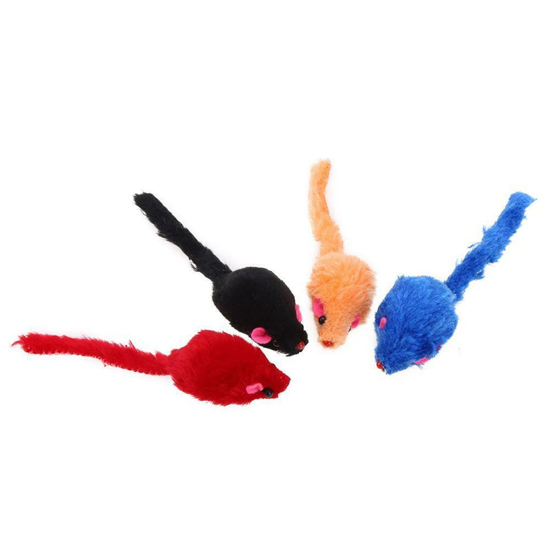 10pcs Mini Colorful Cat Toys Plush False Mouse Mice Playing Toys for Cats Kitten