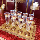 6Pcs Disposable Plastic Red Wine Glass Champagne Flutes Glasses Cocktail Pa M9M6
