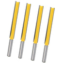 4pcs Straight Shank Flush Trim Router Cutter Bit Slotted Cutter 8mm Shank
