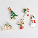 20x Xmas Series Enamel Pendants Charms Christmas Santa Tree Snowman Ornament