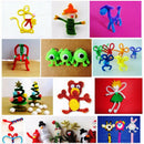 100pcs 30cm Chenille Stem Pipe Cleaner Twist-Flex Rods Plush Sticks Pink