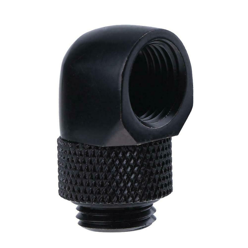 G1/4 Inner Outer Dual Thread 90 Degree Rotary Water Tube Connector(Black)