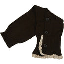 Women's Knitted Leg Warmers Button Lace Trim coffee