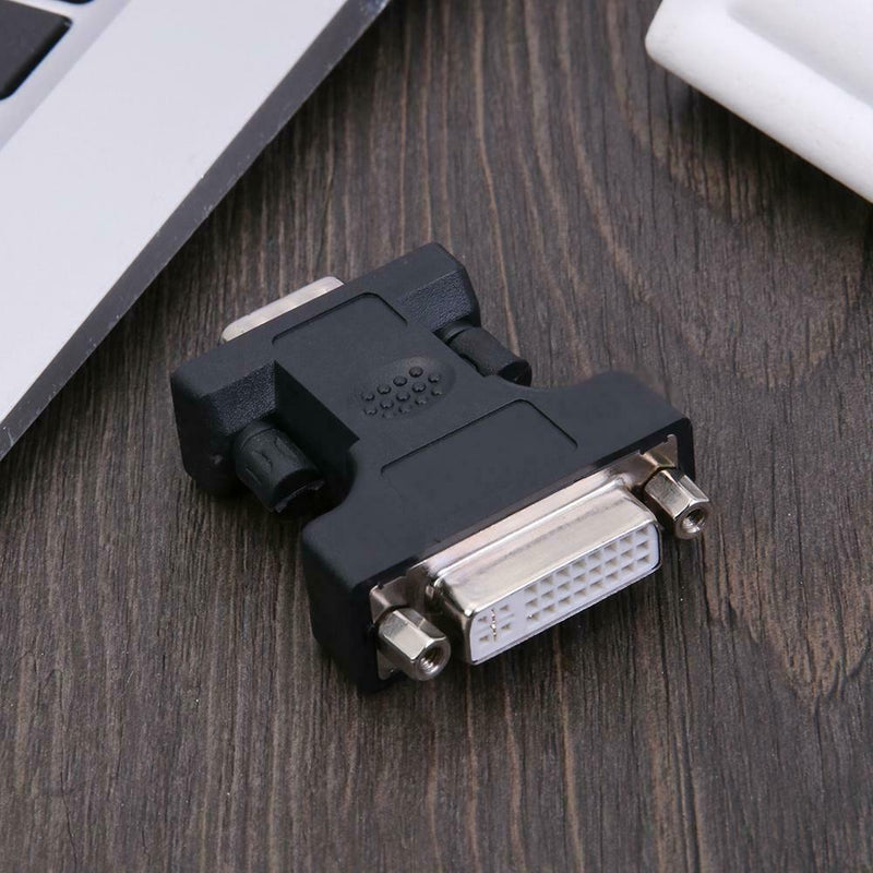 24+5Pin DVI Female to 15Pin VGA Male Cable Extender Adapter Connector