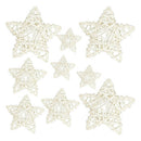 9Pcs White 3 Sizes Mixed Star Wicker Rattan Balls - Decorative Orbs Balls DIY