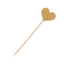 40 Pieces / Set Of Golden Bling Heart Shape Insert Card With Toothpick For