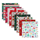 Christmas Cotton Fabric Cloth Santa Claus Elk Sleigh for Sewing Craft 10Pcs