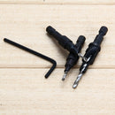 4Pcs #6 #8 #10 #12 HSS Countersink Drill Bit Set Screw 1/4 Hex Shank Wood T #gib