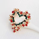 Christmas Love Brooches Rhinestone Garland Badges Pins Jewelry Bag Accessories