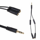 3.5mm Stereo Headphone Jack Audio Male To 2 Female Splitter Cable Volume Control