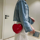 Girls Heart Women Shoulder Chain Messenger Bags Crossbody Handbags (Red)