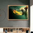 Cat Spit Fire 5D Round Diamond Painting Embroidery DIY Needlework Art Craft