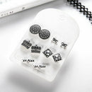 5 Pairs/Set Mom Crown Bowknot Stud Earrings For Women Bohemian Earring Jewe