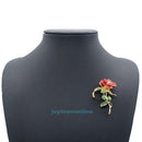 Fashion Women Alloy Rose Rhinestone Brooch Pin Wedding Bouquet Jewelry Gift