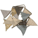 12 Flags VintageFabric Pennant Wedding Pennant Bunting Banner Garlands 3.2m 3C