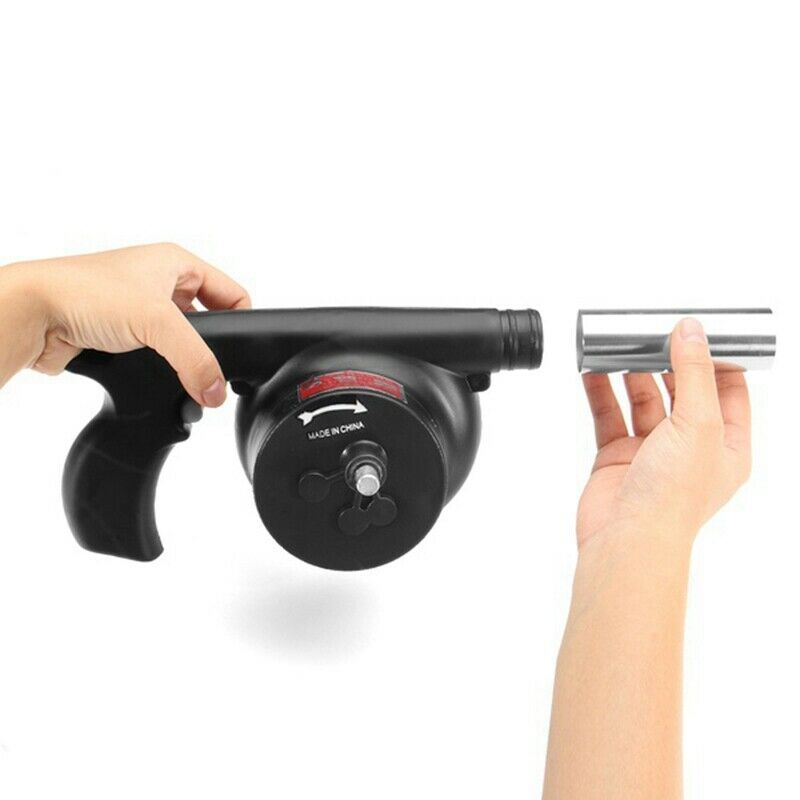 Outdoor Cooking BBQ Fan Air Blower For Barbecue Fire Bellows Hand Crank Too Z9W4