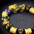 Pixiu Lucky Amulet Bracelet Wristband Jewelry Shining Crystal with Golden-plated