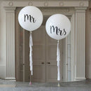 36-Inch Round White Print Mr&Mrs Balloons Wedding Valentine'S Day Party Dec