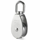 2Pcs 25MM Single Pulley Block in 304 Stainless Steel M25 Pulley Roller Load