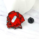 Creative Red Geometric Brooches Capsule Badges Jacket Backpack Decor Gift A