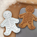 Christmas Gingerbread Man Cookie Cutter and Stamper Skeleton Baking Mould ToME