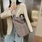 Fashion Woolen Shoulder Bag Women Large Capacity Messenger Handbags (Red) A
