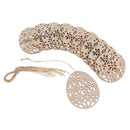 10 Pieces Easter Holiday Wooden Hollow Flower Eggs Hanging DIY Decoration