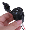 12V/24V Waterproof Car Vehicle Dual USB Charger 2 Port Power Socket 5V 3c