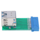 1Pc Motherboard 20Pin Header To 2 Ports USB 3.0 Type A Female Port HUB Adapt Gw
