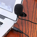 3.5mm Lavalier Mic Mini Condenser Collar Lapel Microphone for Loud Speaker Phone