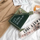 Fashion Women Shoulder Bag Letters PU Leather Flap Messenger Bags (Green)
