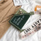 Fashion Women Shoulder Bag Letters PU Leather Flap Messenger Bags (Green)