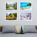 4 Pack 5D Diy Diamond Painting By Number Kits Full Drill Four Seasons Lands I4H3