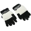 Women Winter Sweet Panda Design Touchscreen Gloves Black White A6C5