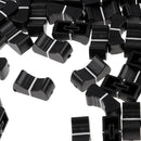 100 Pieces Touch Sensitive Slider Ribbed Mixer Fader Knob Caps 8mm Black