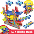 Racing Track Play Set Kids DIY Four-layer Inertial Sliding Car Toys Random A