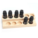 1X(11 Holes Wooden Essential Oil Tray Handmade Natural Wood Display Rack De