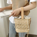Hollow Straw Woven Bag Handle Clutch Bag Shopping Bag Female Shoulder Messe