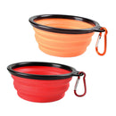 2pcs Portable Dog Cat Puppy Fashion Silicone Collapsible Feeding Food Water