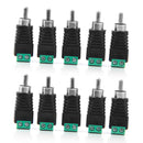 10x RCA Male Plug TO AV Video Screw Terminal Connector For  Camera Balun