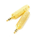 2pcs 3.5mm Mono Plug Male To 6.35mm Mono Female
