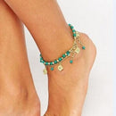 Punk Boho Turquoise Beads Anklets Tassels Bracelet Womens Foot Chain Anklet  SE