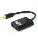 Digital Optical Fiber Audio Cable 1 Male to 2 Female Splitter Adapter Black