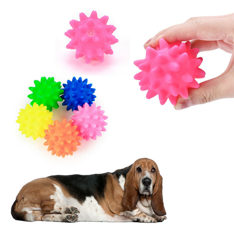 1pc vinyl pet dog squeaker squeaky sound ball toys pet supplies 6.5cm randomly&