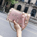 Flowers Women bag New handbag High quality PU Leather Sweet Girl Square bag