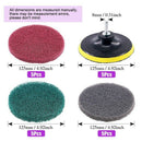 16Pcs 5Inch 3 Different Color Scrubbing Pads Drill Powered Brush Tile Scrub Z9B2
