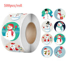 500Pcs/lot Christmas Holiday Stickers Roll 8 Styles Card Envelopes StickersBDSE
