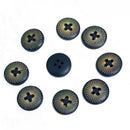 100Pcs 4 Holes Dark Blue Wood Wooden Round Buttons Sewing Scrapbooking 15mm FWH