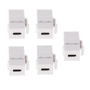 5Pieces Wall Plate Keystone Jack USB C Type C Female/Female, Coupler Type, White