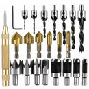 1X(8Pcs Wood Plug Cutter,6Pcs 1/4 Inch Hex 5 Flute 90 Degree Countersink Dr